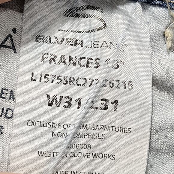 Silver Womens Jeans 32x30 Blue FRANCES 18" Bootcut Stretch Western Y2K Tag 31x31 - Picture 6 of 15